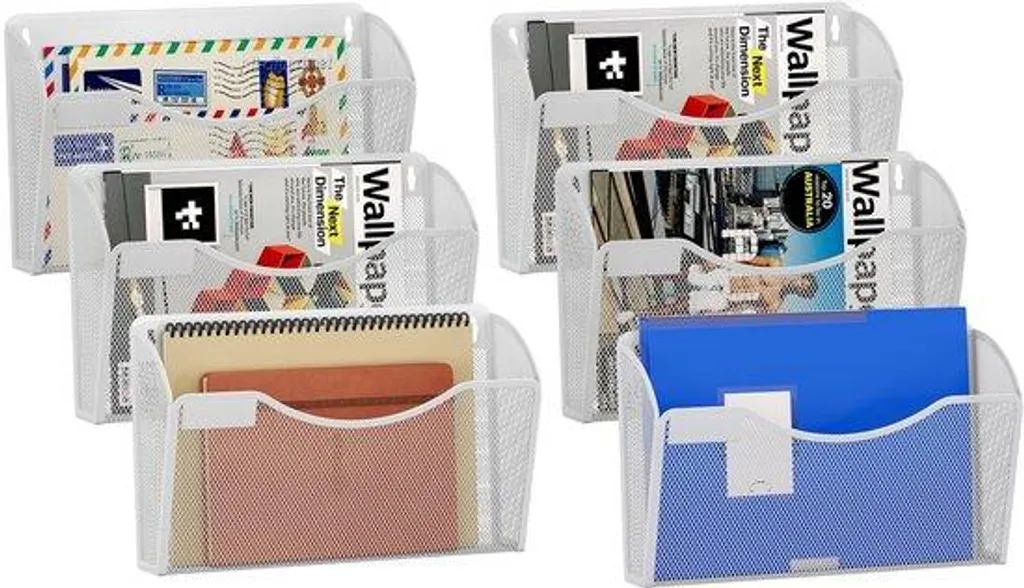 Trieur de documents A4 blanc mural lot de 6 pour classement de bureau