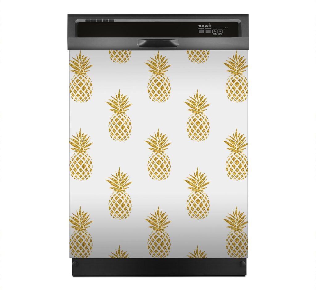 Aufkleber sticker 60x70 cm Dekorative folie Spülmaschine - goldene Ananas Früchte