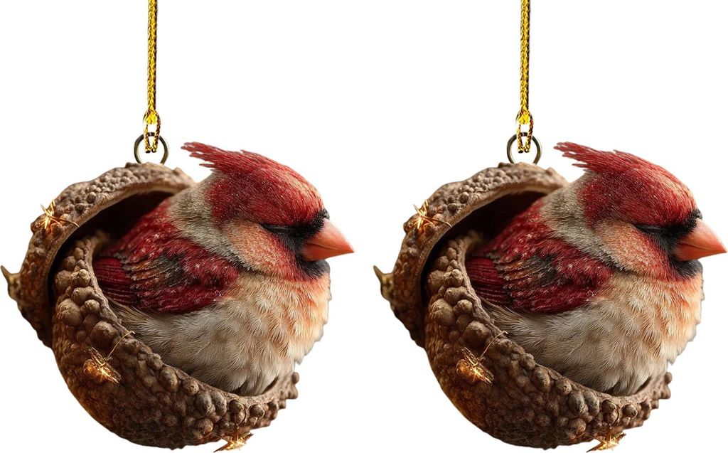 2D-Waldtier-Eichel-Ornamente, gemütliche Wald-Weihnachtsbaum-Ornamente, Waldtier-Acryl-Hängeornamente für Heim- und Partydekoration