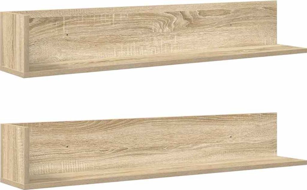 vidaXL Nástenné police 2 ks dub Sonoma 100x16,5x16,5 cm Obrázok produktu 