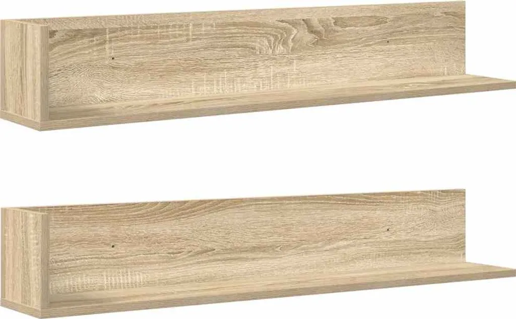 SYFAX Mensole a Parete in Truciolato 2pz 100x16,5x16,5 Rovere Sonoma