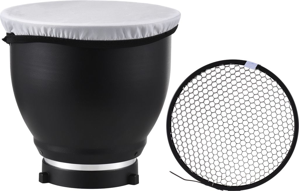 7 Zoll Bowens Mount Beauty Dish Standard-Reflektor-Diffusor-Lampenschirm mit 60¡ã-Wabengitter und Diffusor-Sockel fuer Bowens Mount Studio-Blitzl...