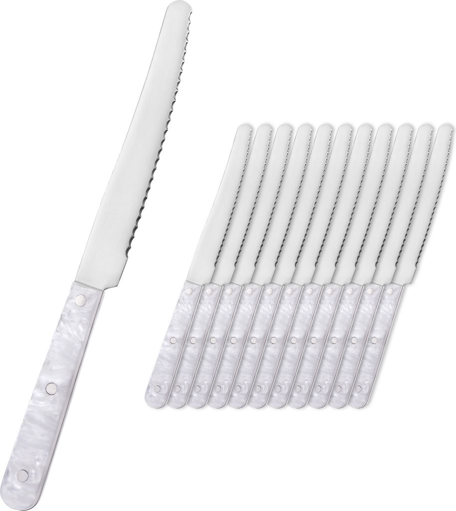 Tafelmesser / Menümesser 12 Stück in schöner Perlmuttoptik Produktbild 