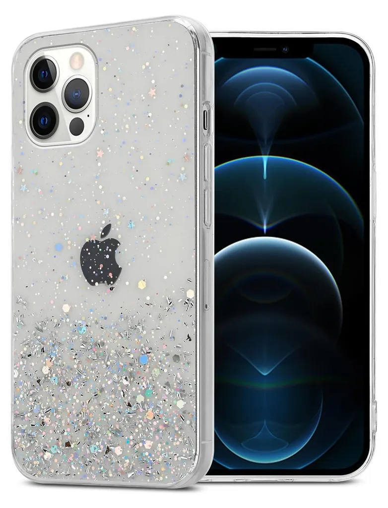 Cover Glitter iPhone 12 PRO MAX Cadorabo - Custodia Bling Trasparente