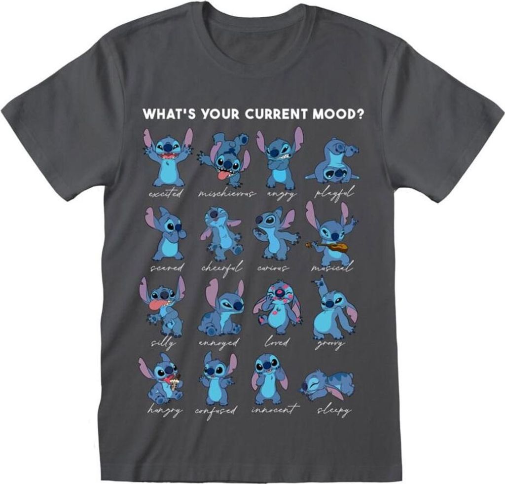 Lilo & Stitch T-Shirt Stitch Emotions Charcoal Größe M