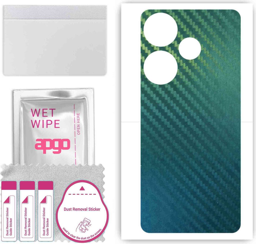 apgo Rückseite Schutzfolie, Skin, kompatibel mit Xiaomi Redmi Turbo 3, Hinten Displayschutzfolie aus Vinylfolie, kratzfest, einfache Montage - Koh...