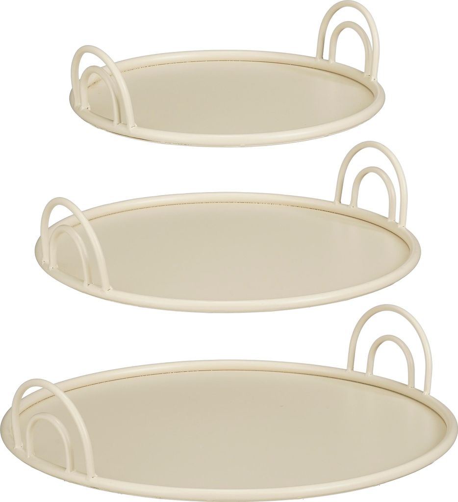 Mica Decorations Tablett mit Griffen – Set von 3 – Deko Produktbild 