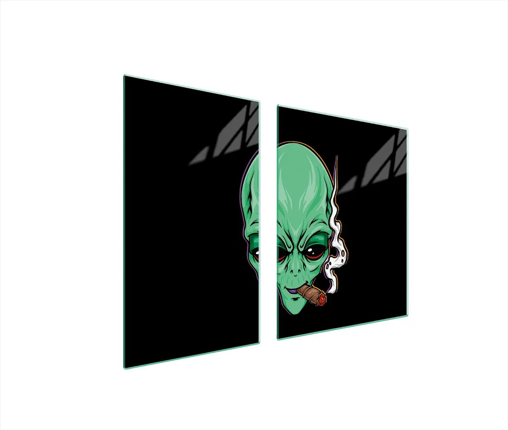 Piastre Copriforno 100x52 Tagliere Vetro Induzione UFO Verde 2pz