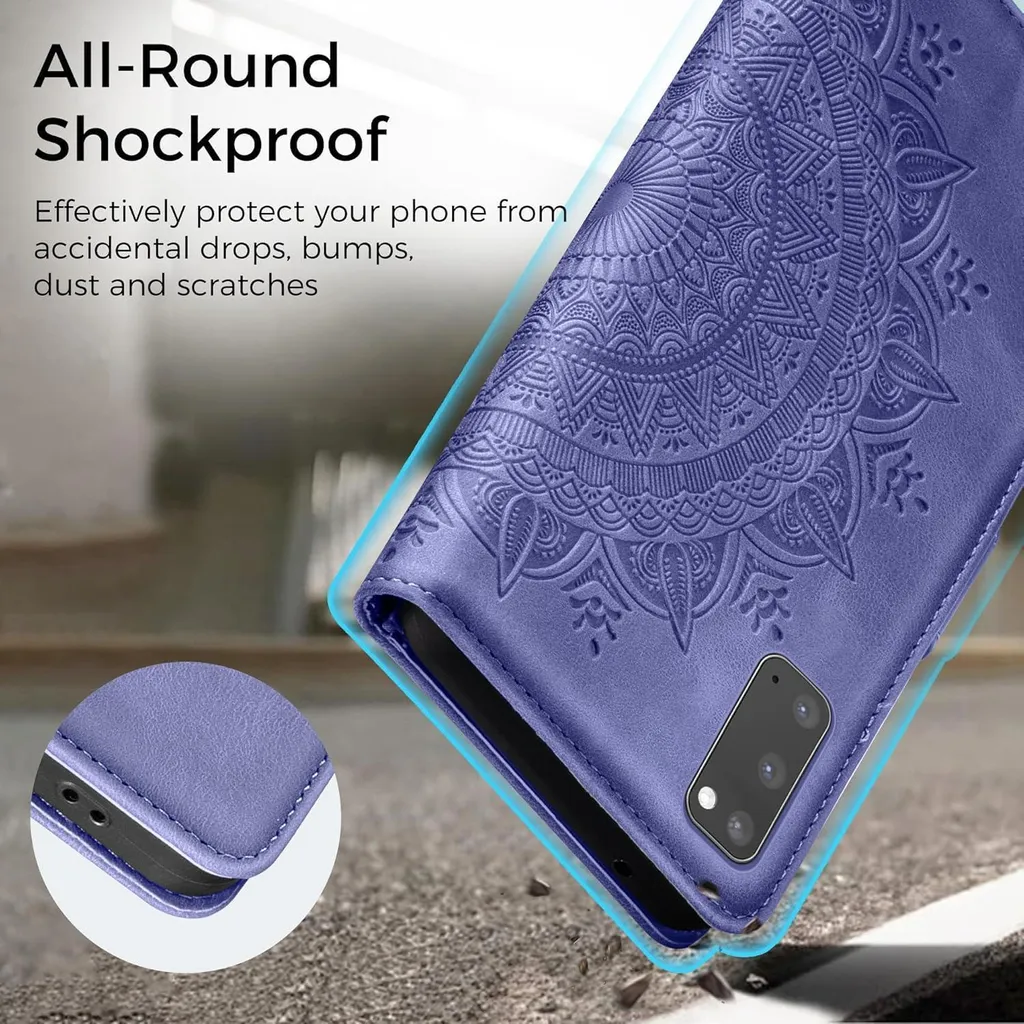 Etui Samsung Galaxy S20 Violet Housse Protection Intégrale Mode Support
