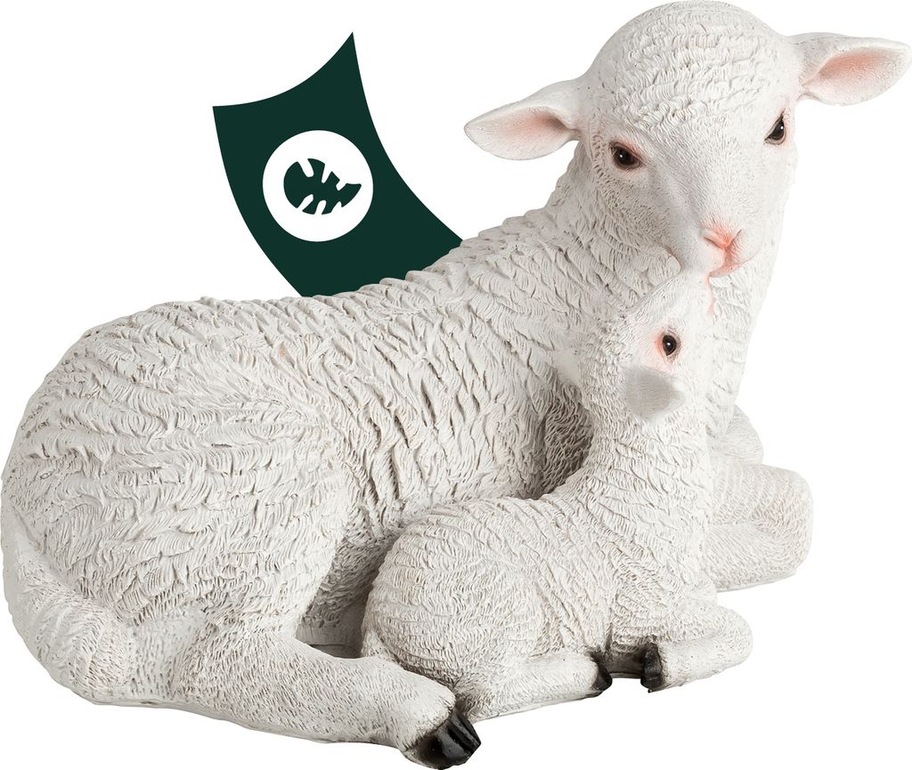 Dekoschafe Gartenfiguren - Lämmer und Schaf Deko für Produktbild 