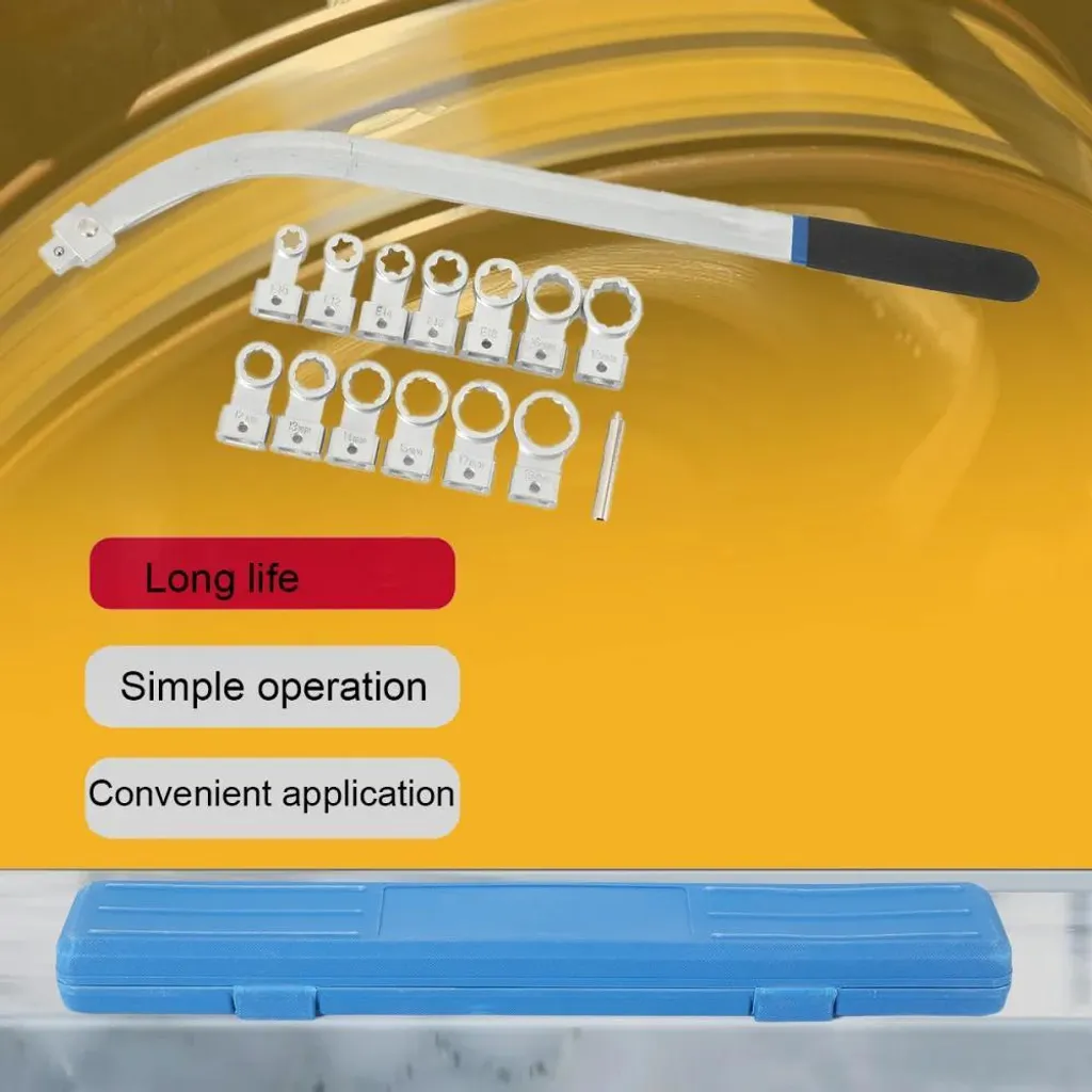 Clé pour courroie trapézoïdale crantée avec adaptateur E-Torx E10-E18 Cr-V