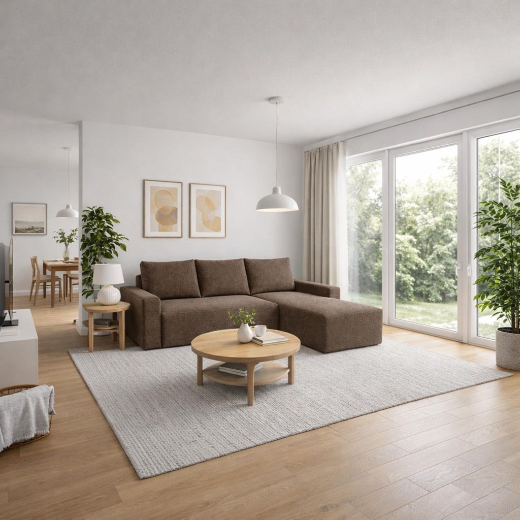 Ecksofa POTARO mit Schlaffunktion L-Form, Sofa mit Produktbild 