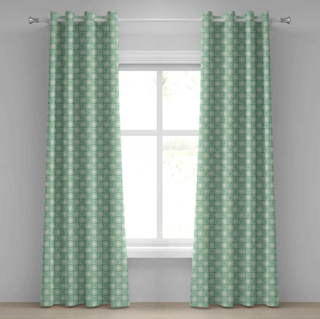 Rideau à œillets menthe 280x245 cm ABAKUHAUS style géométrique rétro