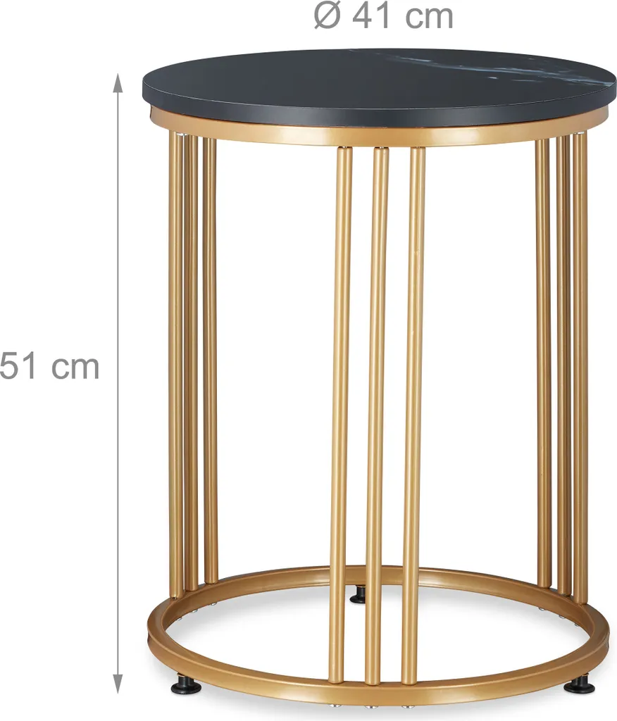 Table d'appoint MARMO en métal et marbre - Support moderne et robuste - 4