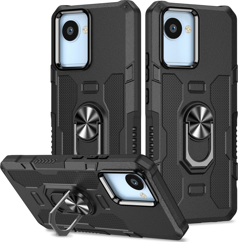 Realme C30 Hülle, Dual Layer Robuste Rüstung Ringhalter Produktbild 