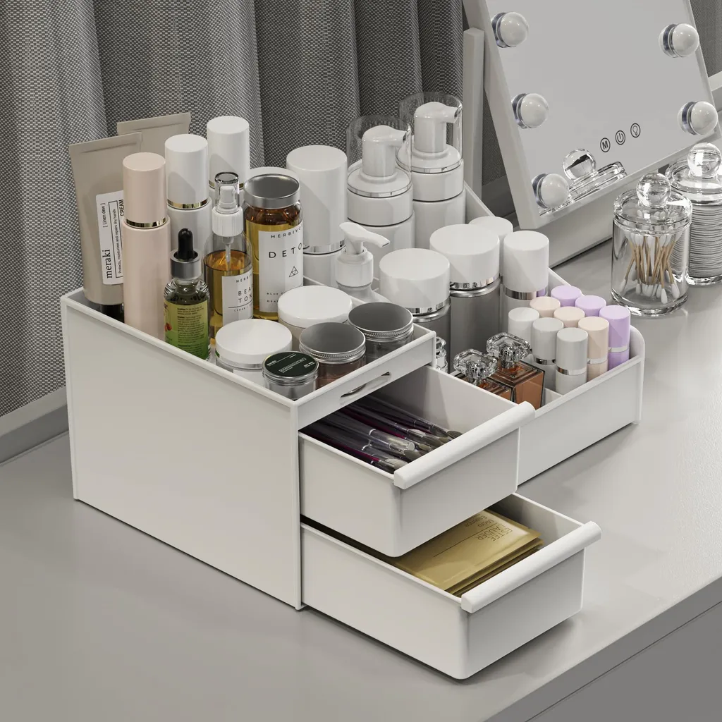 Rangement maquillage à tiroirs pour coiffeuse - Boîte Cosmétique XL