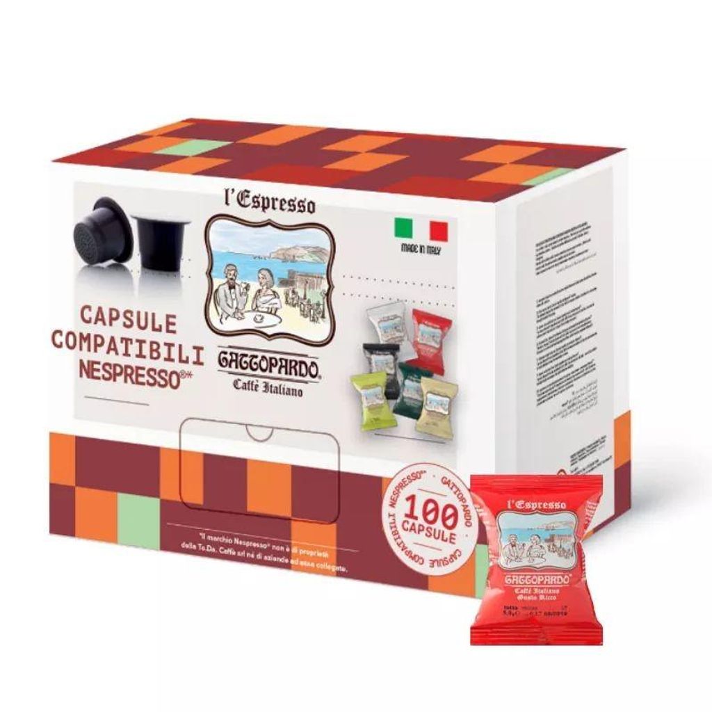 100 Kaffeekapseln Toda Gattopardo Gusto Ricco – Kompatibel mit Nespresso