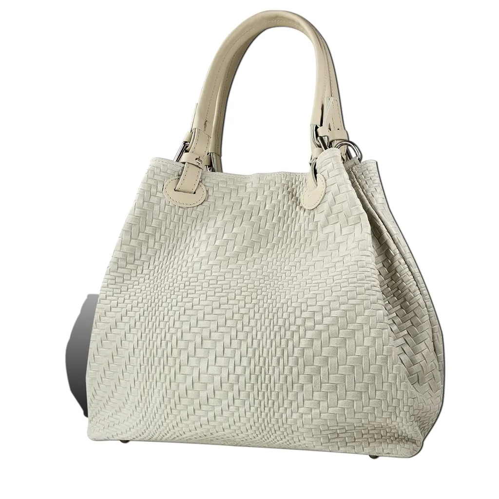 Sac besace cuir beige Toscanto gaufré pour le travail et sorties