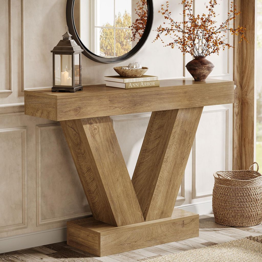 Tribesigns Table console 105 cm, avec pieds en V, pour le Image du produit 