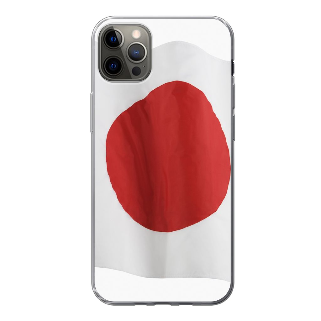 MuchoWow Handyhülle Schutzhülle Hülle für iPhone 13 Pro Max Die Flagge von Japan auf weißem Hintergrund Silikon Softcase Handy Hülle - Mobi...