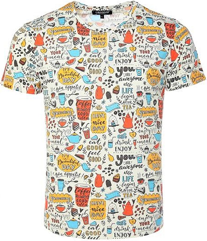 T-Shirt CARISMA buntes Comic-Muster CRM4621 M