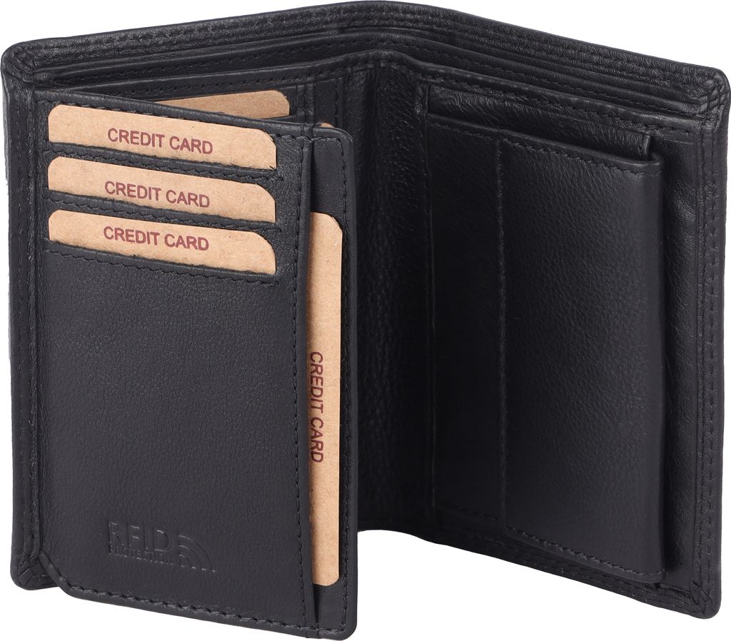 Benthill Herren Echt Leder Geldbörse - Geldbeutel mit RFID-Schutz - Slim Portemonnaie für Männer - Echtem Vintage Leder