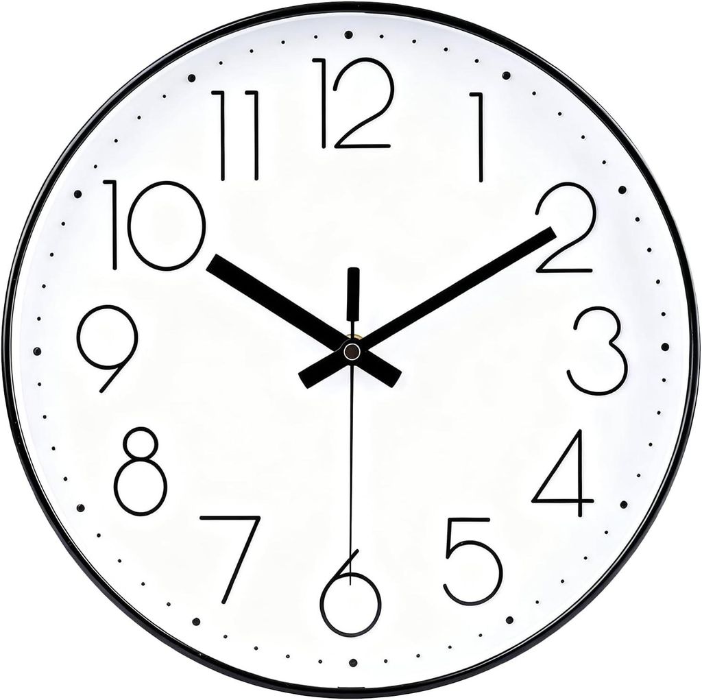 Wanduhr, Wanduhren, Küchenuhr, 3D Ziffern 30cm Lautlos Wanduhr, Ohne Tickgeräusche, für Wohnzimmer Büro Küche