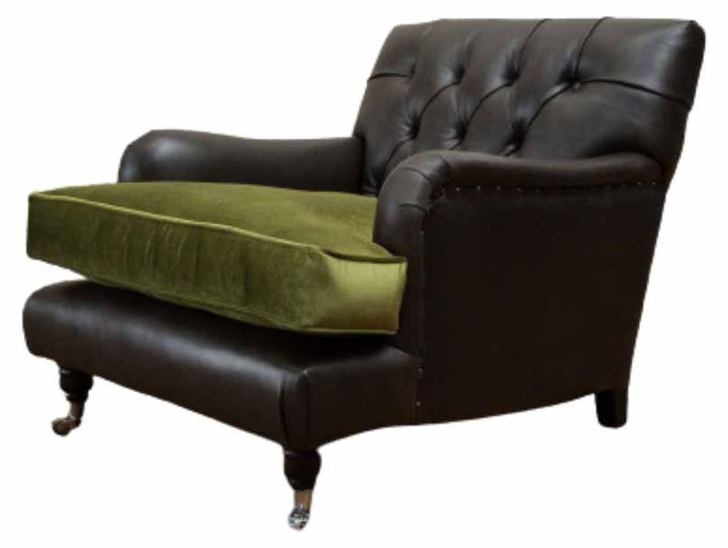 Chesterfield Sessel Design Polster Sofa Couch Chesterfield Leder Neu