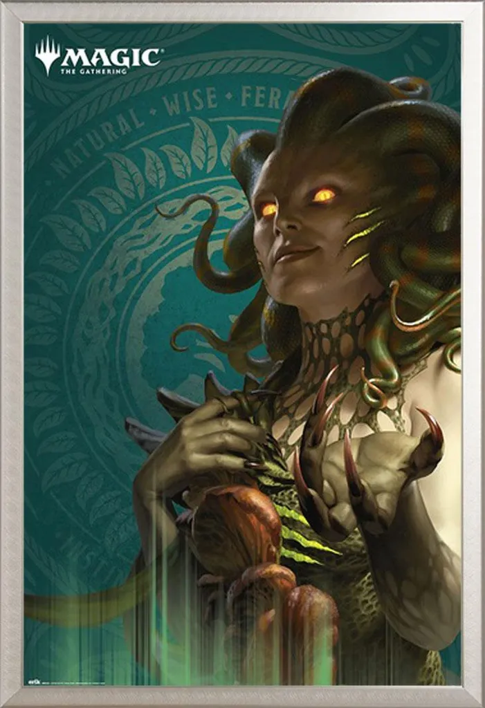 Poster Vraska MTG + Cornice Shinsuke Alluminio Argento - 61x91.5 cm