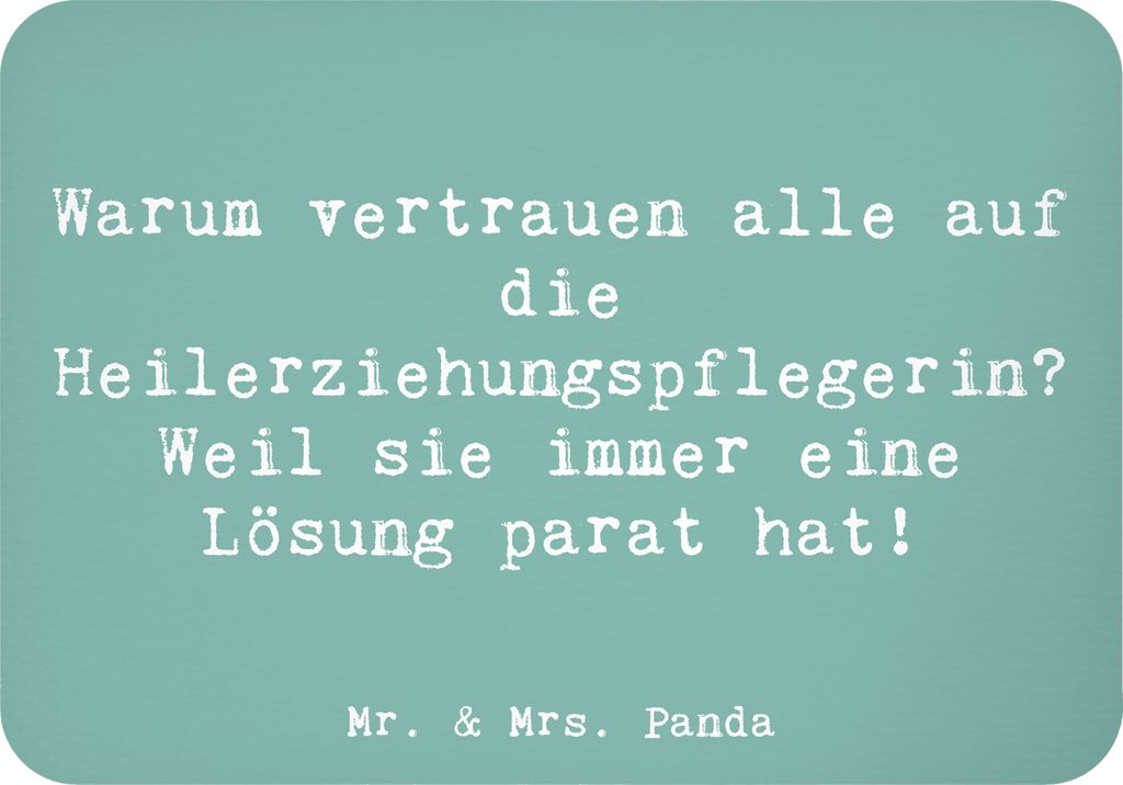 Mr. & Mrs. Panda Kühlschrankmagnet Spruch Heilerziehungspflegerin Lösungsexpertin - Meeresbrise - Geschenk, wandmagnet, Unterstützung, Empowerme...