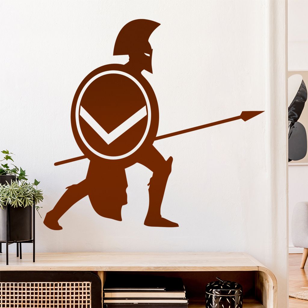 Spartaner Sparta Kämpfer I Wandtattoo Wandaufkleber Wall Sticker - Dekoration, Küche, Wohnzimmer, Schlafzimmer, Badezimmer