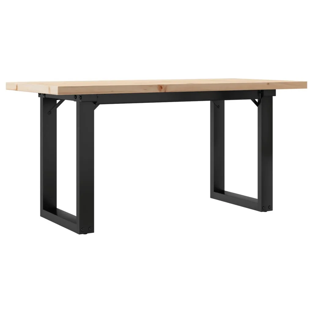 SYFAX™ Tavolino Salotto Telaio a O 100x50x45,5 cm Legno Pino e Acciaio