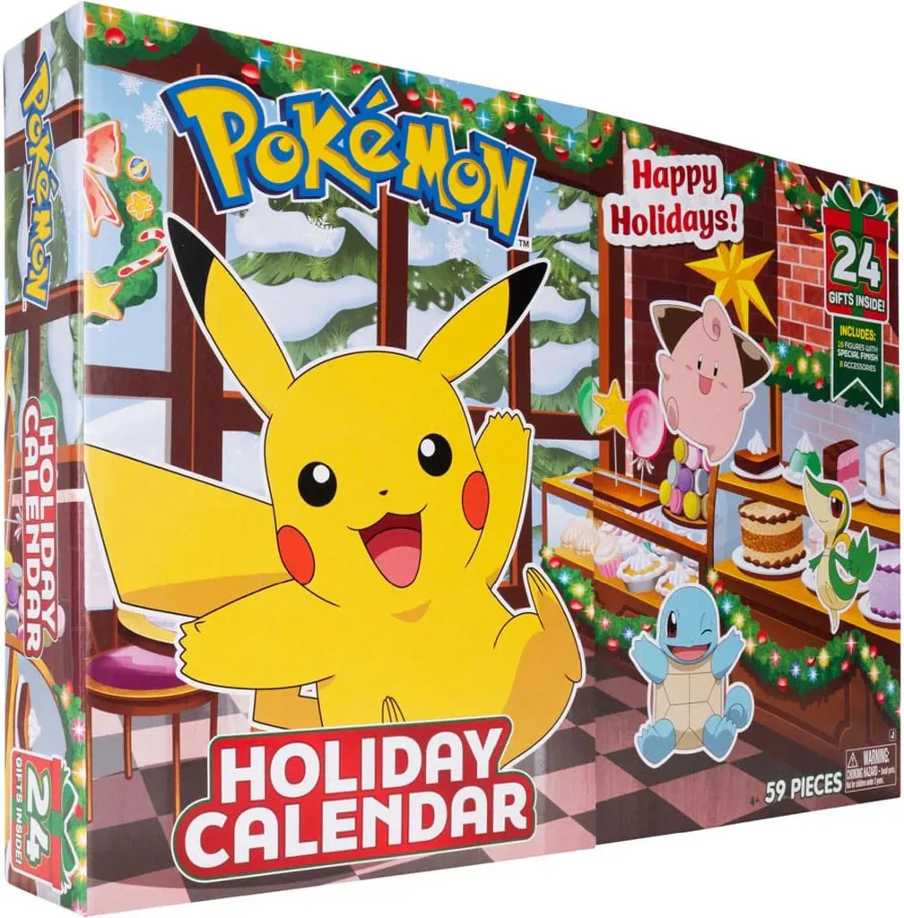 Calendrier de l'Avent Pokémon 2025 avec figurines et accessoires Noël