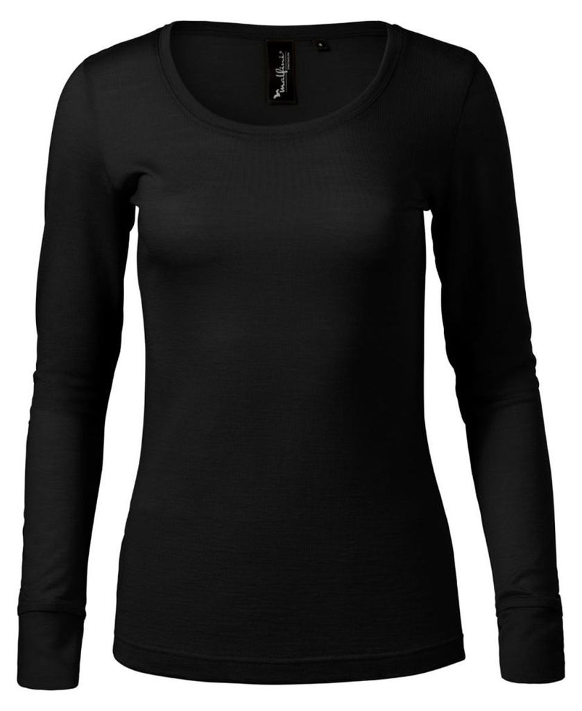 Malfini - "Premium Rise" T-Shirt für Damen, Wolle, Langärmlig PP11509 (XL) (Schwarz)