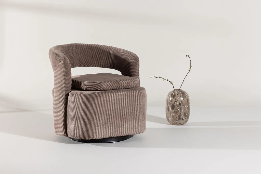 Fauteuil cocktail Laurel Marron - Assise moelleuse et structure robuste