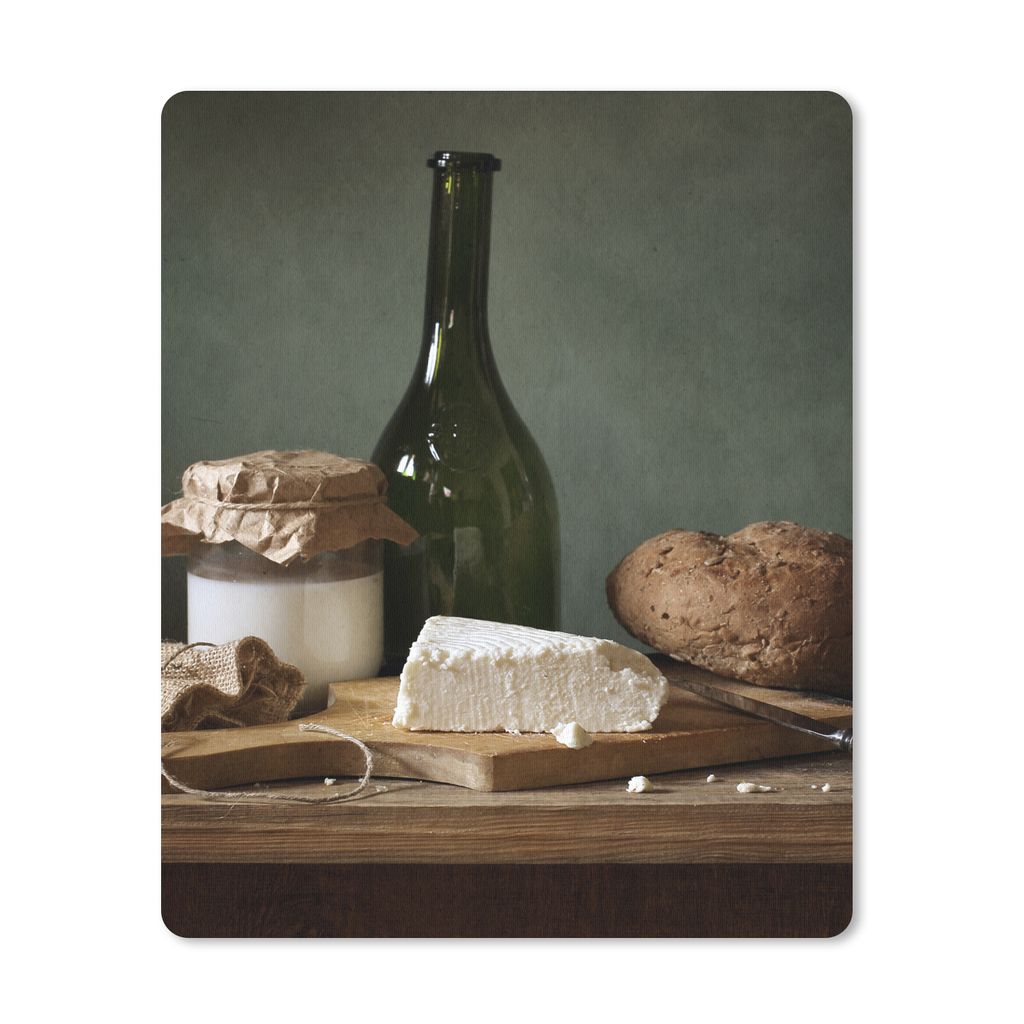 MuchoWow® Mauspad Mousepad Rustikal - Brie - Stillleben - Produktbild 
