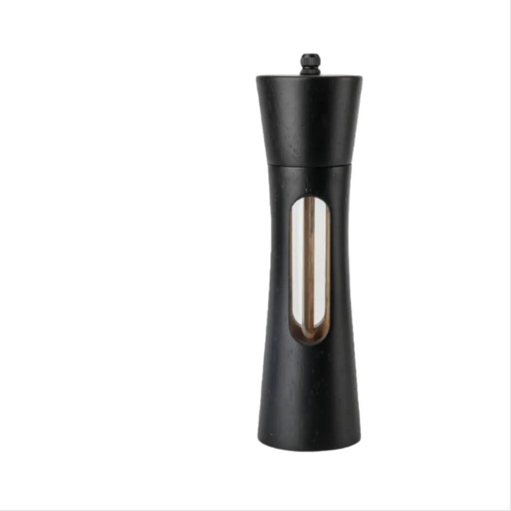 Set 2 Macinapepe 20cm in Legno con Base e Accessori | Design Classico - 4