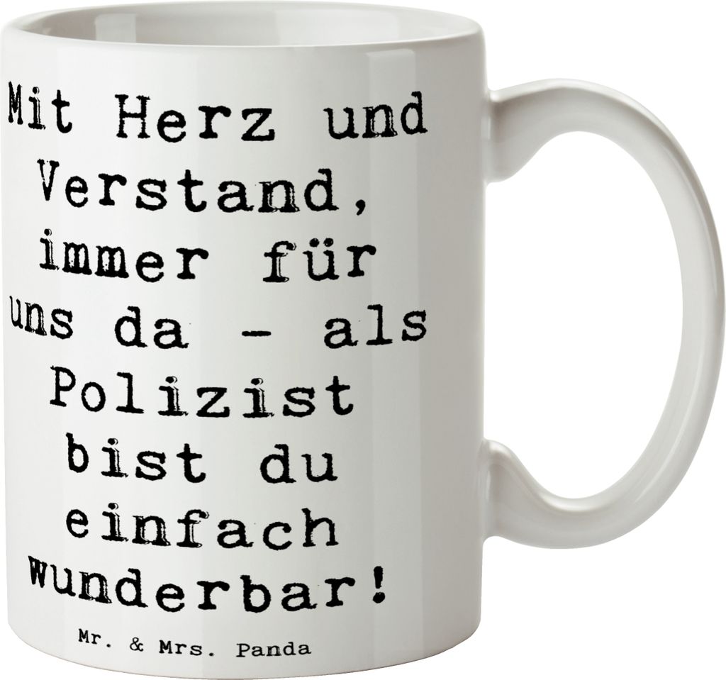 Mr. & Mrs. Panda Tasse Spruch Polizist Wunderbar - Weiß - Produktbild 
