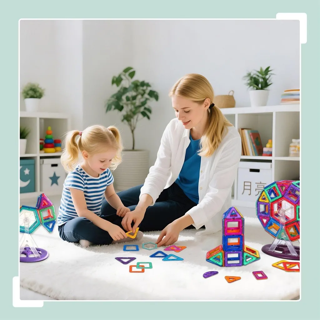 Blocs de construction magnétiques 50 pcs - Activité créative sans écran