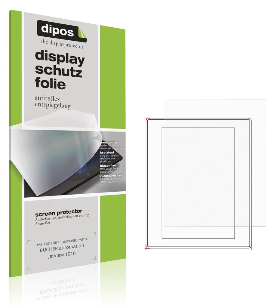2x Schutzfolie für BUCHER automation JetView 1010 matt Displayschutzfolie Folie Display Schutz dipos