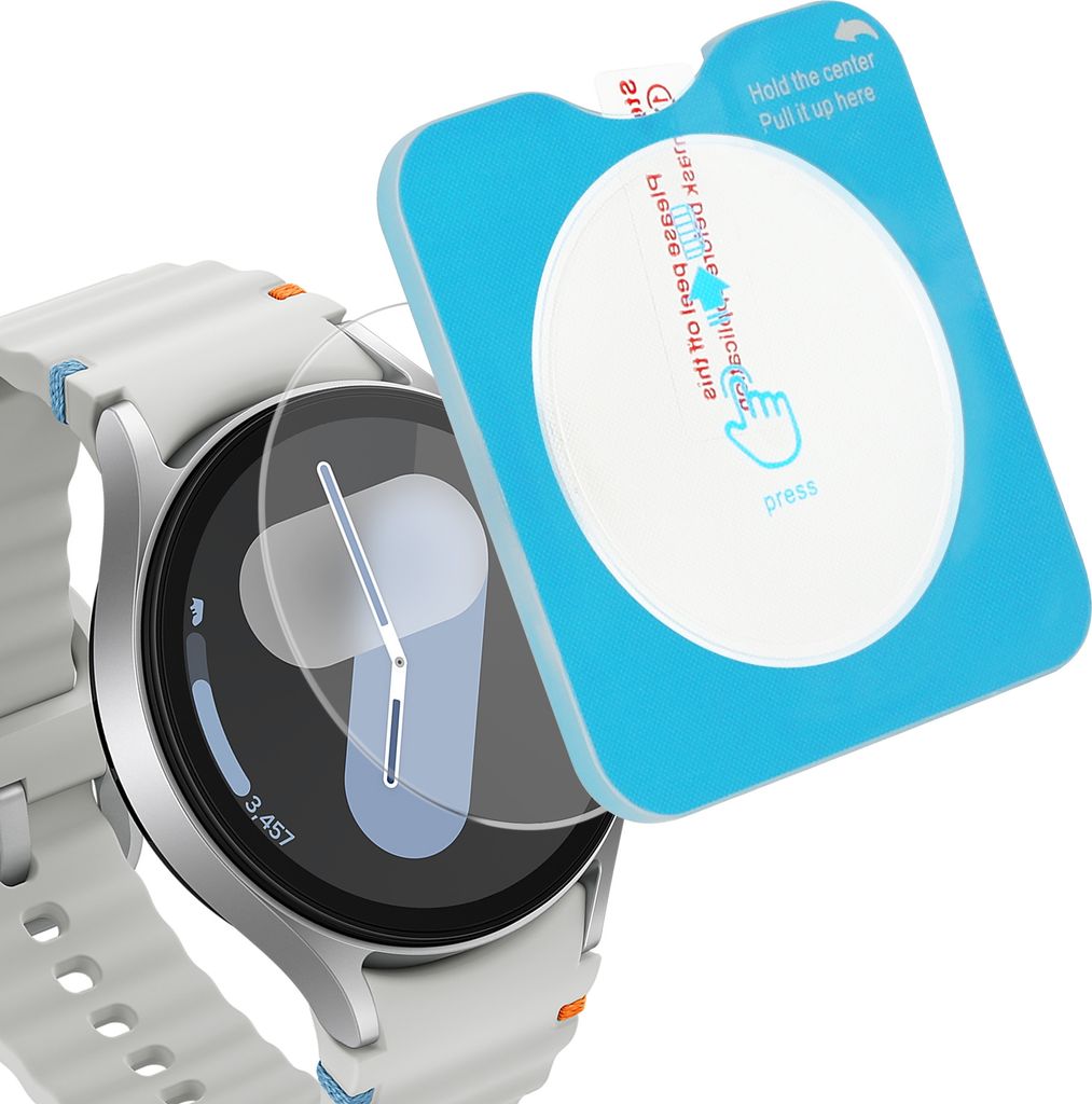 kwmobile 2x Schutzglas kompatibel mit Samsung Galaxy Watch 7 44mm Folie - Hart Glas Schutzfolie für Smartwatch - Displayschutz für Fitness Tracker