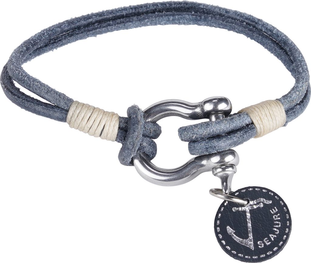 Seajure Doppeltes Leder Gambier Armband Blau