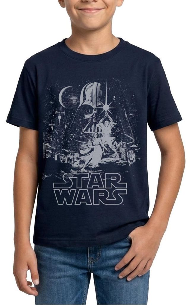Star Wars Galaxie Darth Vader Retro Teenager T-Shirt, 152/164 (12-14 Jahre), Navy