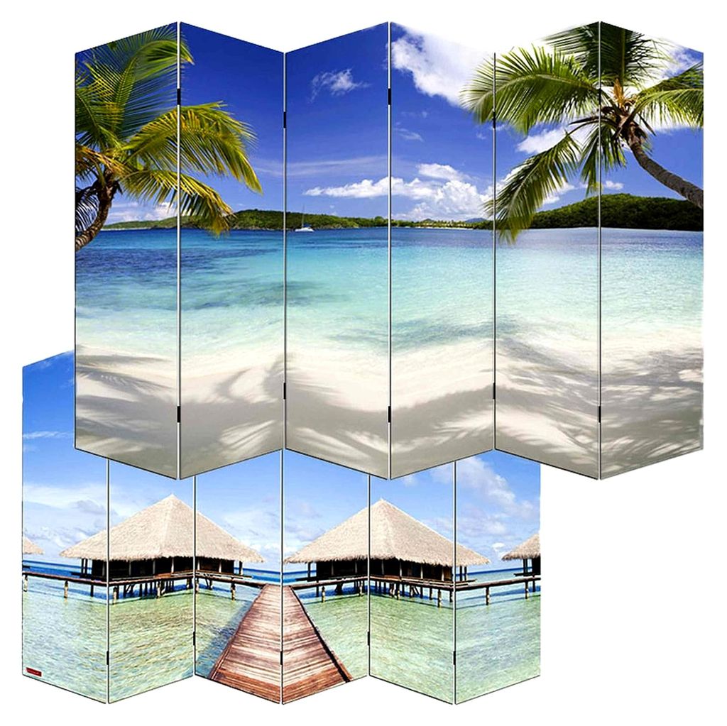 Foto-Paravent Raumteiler Trennwand - 180x240cm, Strand