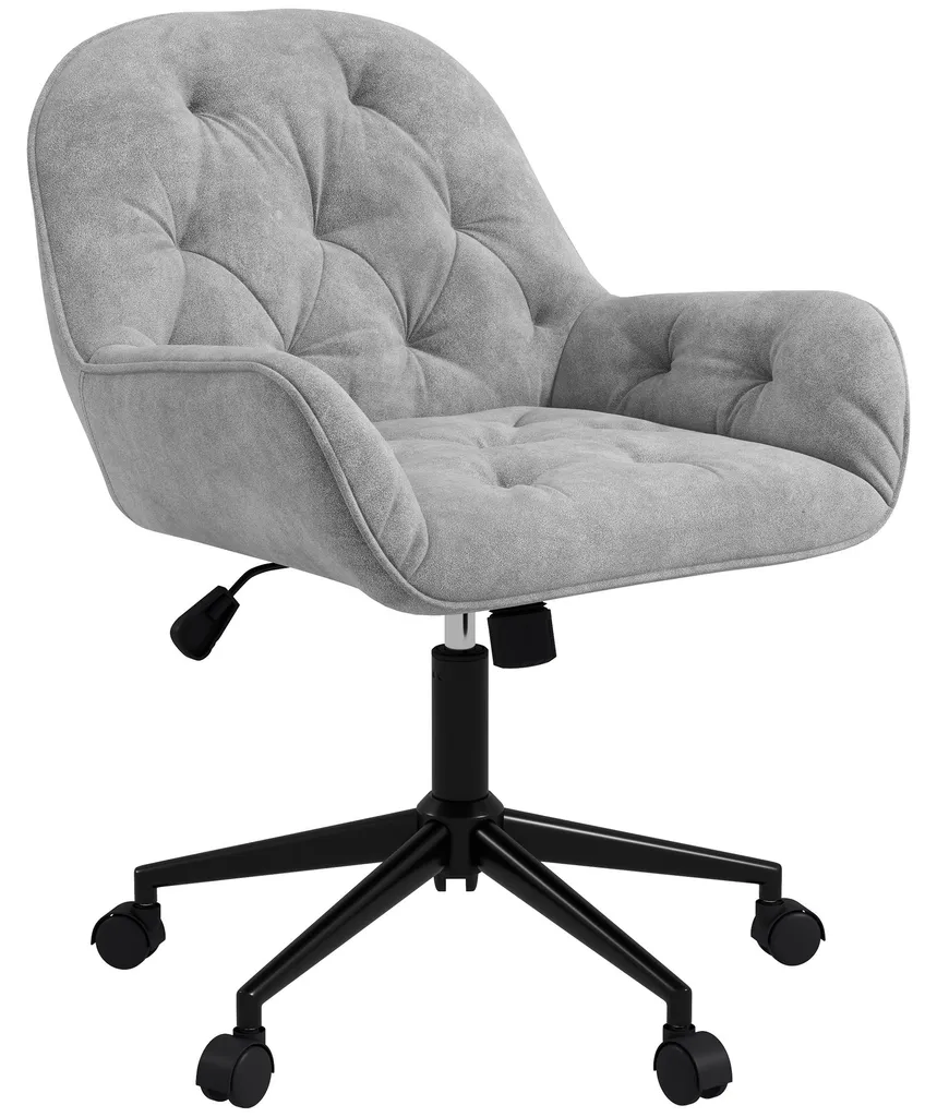 Fauteuil de bureau confortable anti-mal de dos velours gris réglable