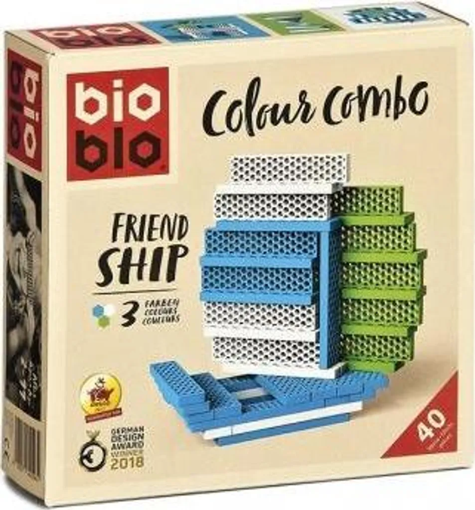 Bioblo 64026 MINI BOX blocs de construction en bois recyclé sans BPA ni colle