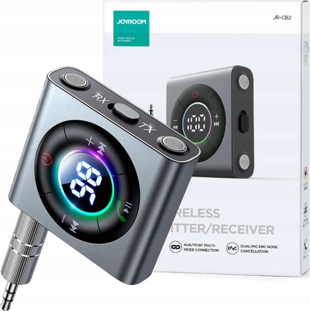Joyroom Bluetooth Aux Transmitter pre auto, TV Grey Obrázok produktu