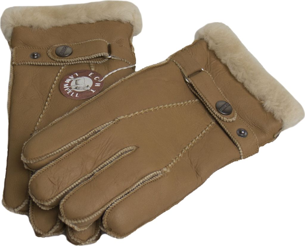 Finger Handschuhe Nappaleder gefüttert echtes Lammfell Produktbild 