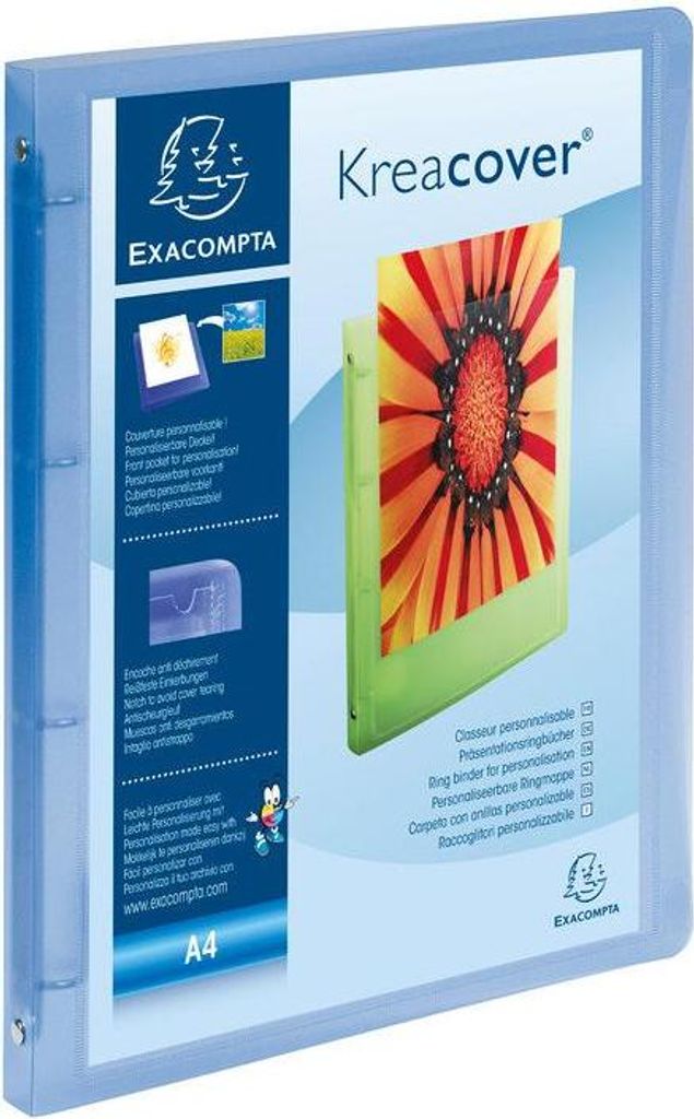 Exacompta 51962E raccoglitore ad anelli A4 Blu, Trasparente Immagine del prodotto 