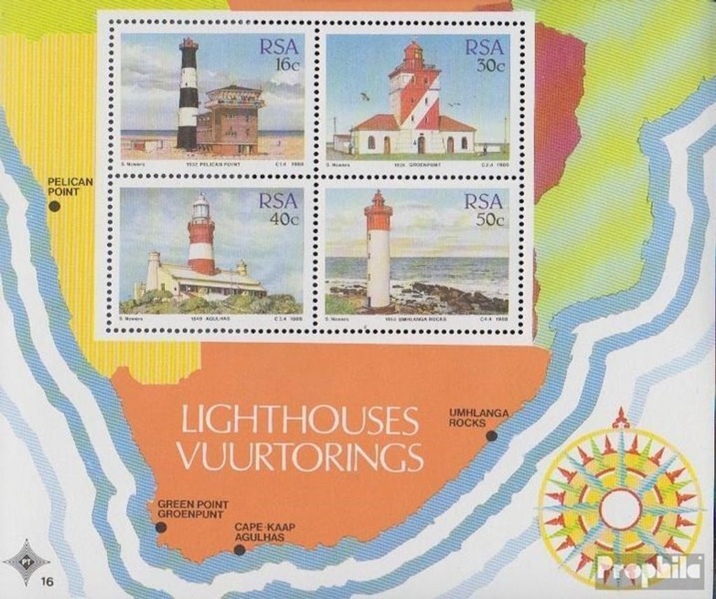 Briefmarken Südafrika 1988 Mi Block21 (kompl.Ausg.) postfrisch Leuchttürme